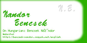 nandor bencsek business card